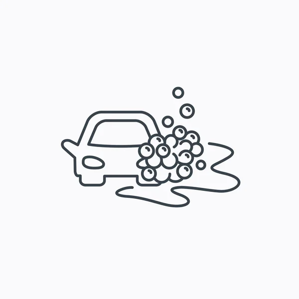 Icona dell'autolavaggio. Stazione di pulizia con bolle . — Vettoriale Stock