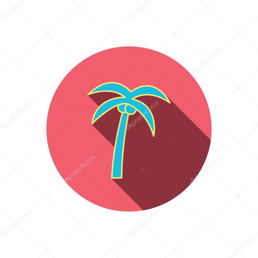 Palm tree icon. Travel or vacation symbol.