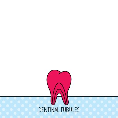 Dentinal tübüllerin simgesi. Diş tıp işareti.