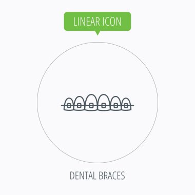 Diş diş telleri simgesi. Diş sağlık işareti.