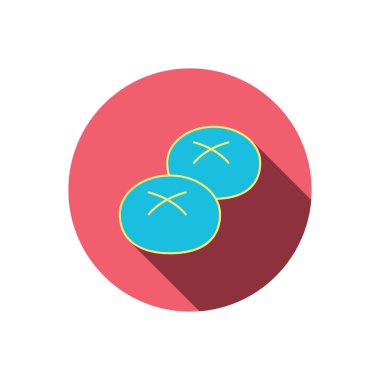 Ekmek rulo veya buns simgesi. Doğal gıda işareti.