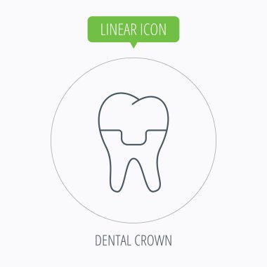 Diş crown simgesi. Diş Protez işareti.