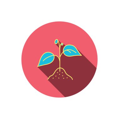 Yaprakları simgesiyle bitki. Tarım işareti.