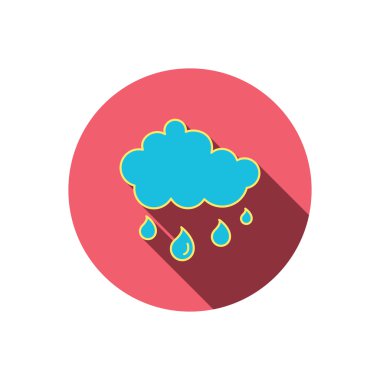 Yağmur simgesi. Su damlaları ve bulut işareti.