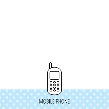 Hareket eden telefon simgesi. Anten işareti ile cep telefonu.