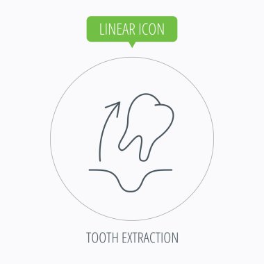 Diş çıkarma simgesini. Diş paradontosis işareti.