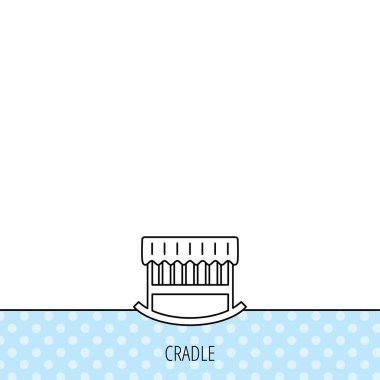 Bebek beşik yatak simgesi. Beşik veya karyolası işareti.