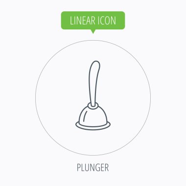 Dalgıç simgesi. Tuvalet temizleme aracı işareti.