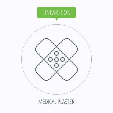 Tıbbi sıva simgesi. Yaralanma düzeltme işareti.