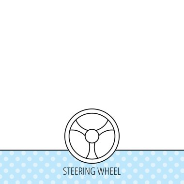 Direksiyon simidi simgesi. Araba sürücü kontrol işareti.
