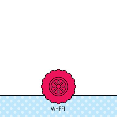 Traktör tekerlekli simgesi. Lastik Servisi işareti.