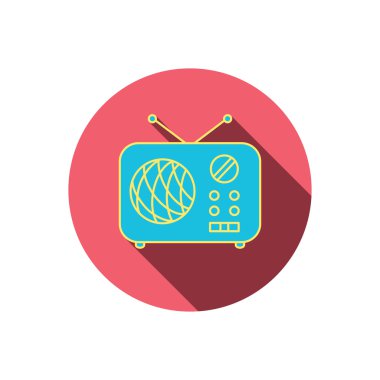 Radyo simgesi. Retro müzik alıcısı işareti.