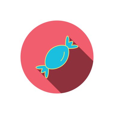 Şeker simgesi. Tatlı şeker lolipop işareti.