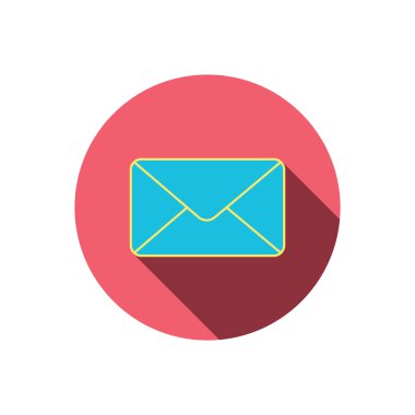 Zarf posta simgesi. E-posta iletisi işareti.