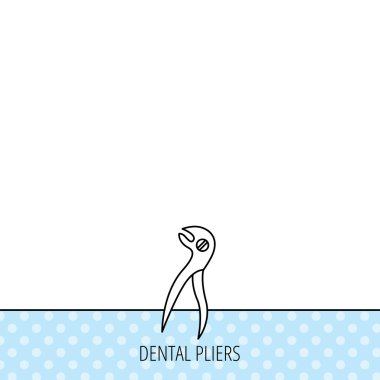 Diş pense simgesi. Dişçi forseps aracı.