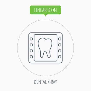 Diş röntgeni simgesi. Ortodontik röntgen işareti.