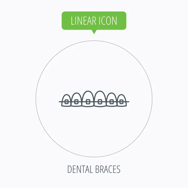 Icono de frenos dentales. Signo de salud dental . — Vector de stock