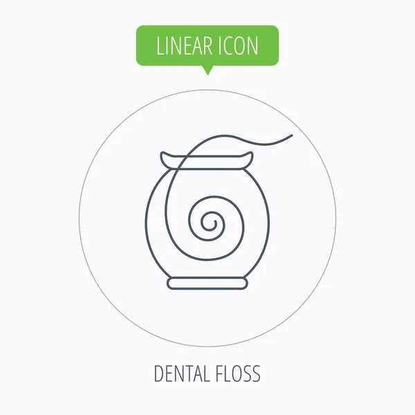 Dental floss icon. Teeth cleaning sign. — Stock Vector