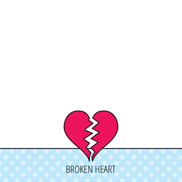 Gebroken hart pictogram. Echtscheiding teken. — Stockvector