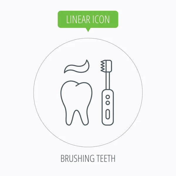 Szczotkowanie zębów ikona. Elektryczna szczoteczka do zębów znak. — Wektor stockowy