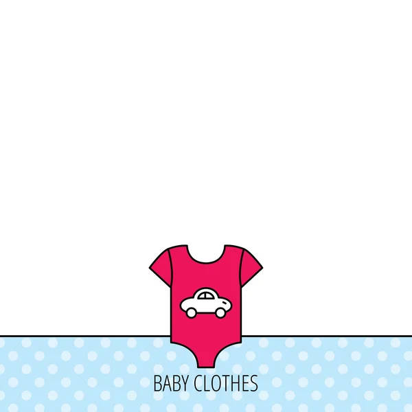 Pasgeboren kleren pictogram. Baby shirt slijtage teken. — Stockvector