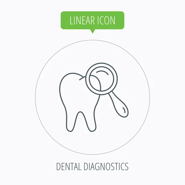 Icono de diagnóstico dental. Señal de higiene dental . — Vector de stock