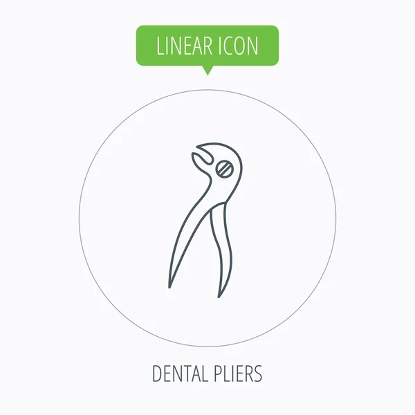 Zubní kleště ikona. Kleště na stomatologické nástroje. — Stockový vektor