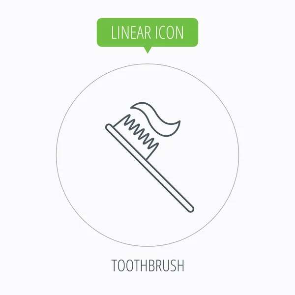 Zubní kartáček ikona. Zubní pasta Značka. — Stockový vektor