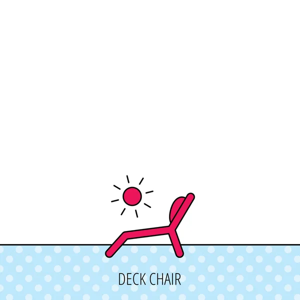 Deck chair icon. Beach chaise longue sign. — Stock Vector