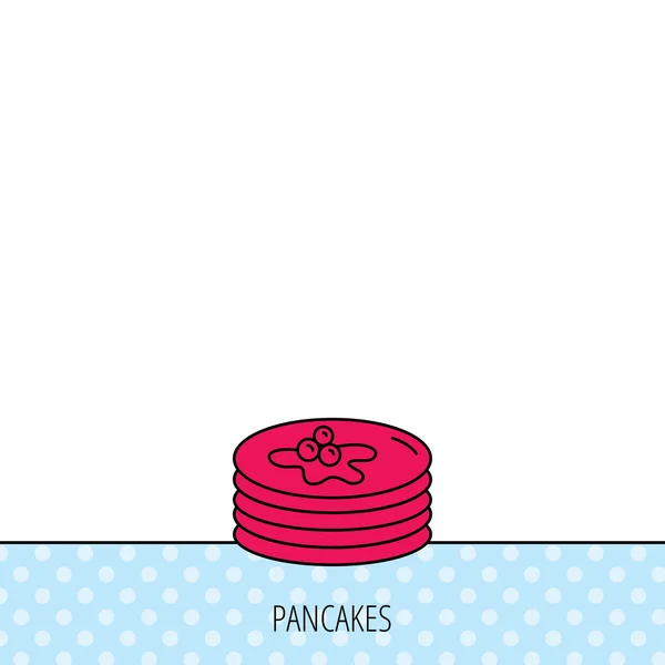 팬케이크 아이콘입니다. 미국식 아침 식사 가입. — 스톡 벡터