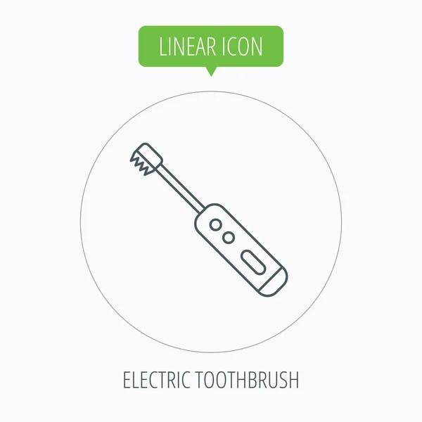 Icono de cepillo de dientes eléctrico. Señal de limpieza dental . — Archivo Imágenes Vectoriales