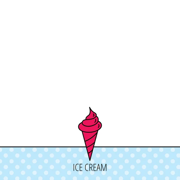 Dondurma simgesi. Şekerli tatlı waffle koni. — Stok Vektör