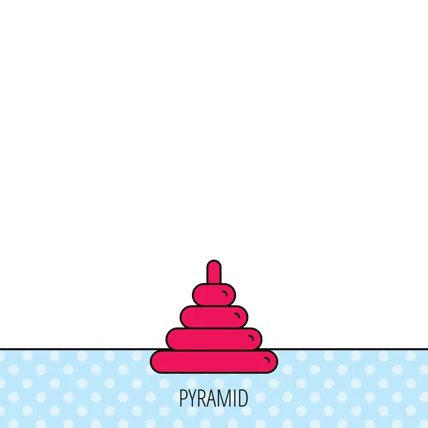 Piramida dziecko zabawka ikona. Dziecko wieża znak gry. — Wektor stockowy