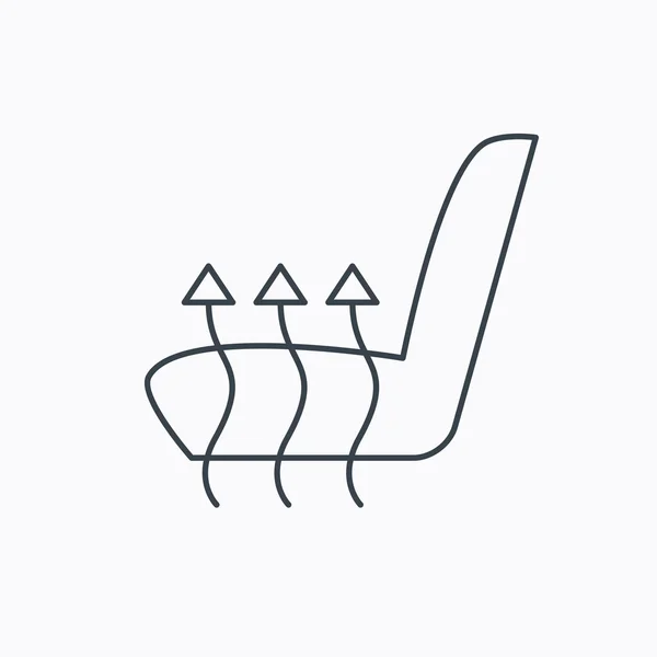 Verwarmde stoel pictogram. Warme autoarmchair teken. — Stockvector