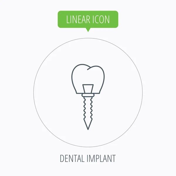 Dental implant icon. Oral prosthesis sign. — Stock Vector