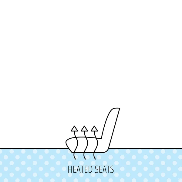온수 좌석 아이콘입니다. 따뜻한 autoarmchair 기호. — 스톡 벡터