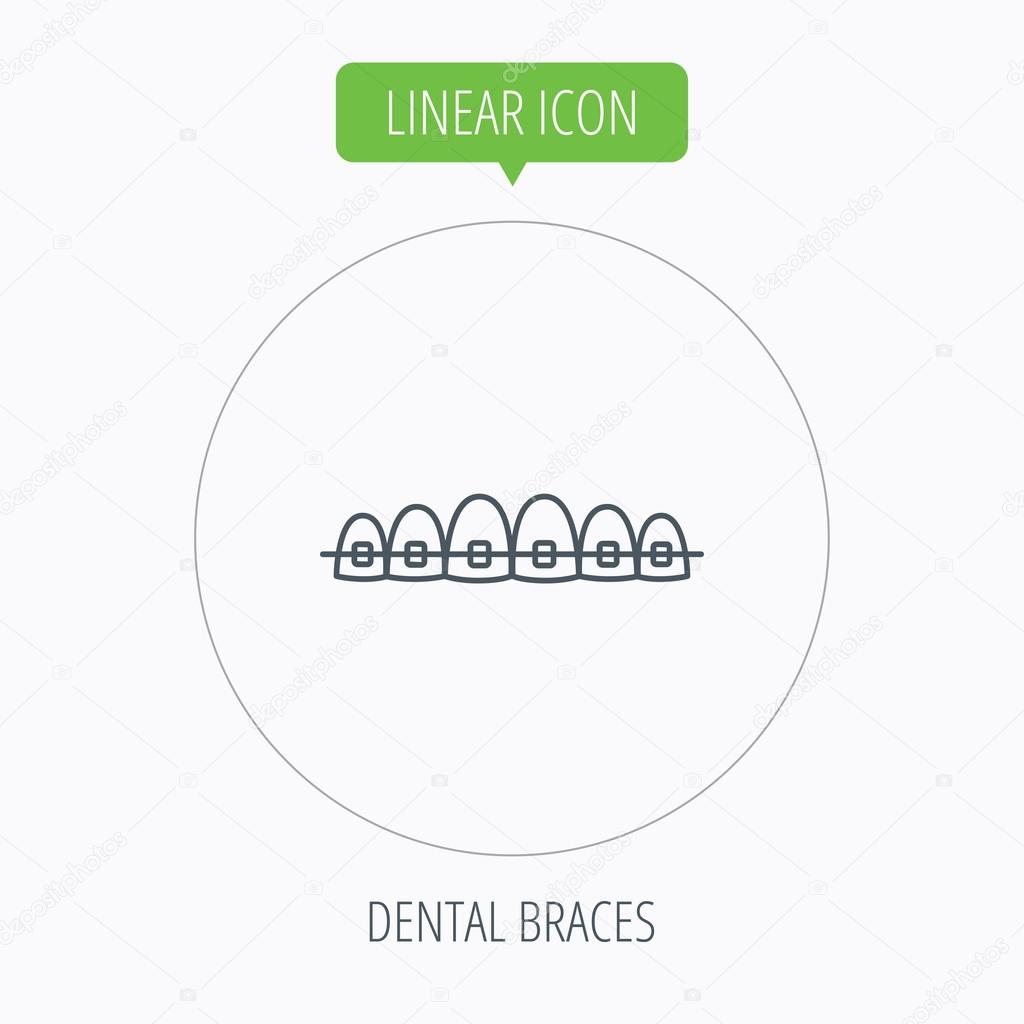 Dental braces icon. Teeth healthcare sign.
