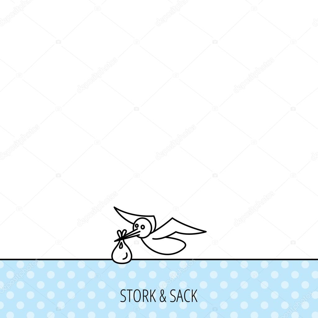Storch Mit Sacksymbol Neugeborenes Baby Symbol Vektorgrafik Lizenzfreie Grafiken C Tanyastock Depositphotos