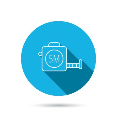 Teyp ölçüm simge. Cetvel işareti rulo.