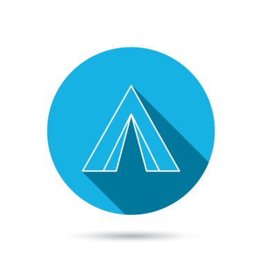 Turist çadır simgesi. Kamp seyahat işareti.