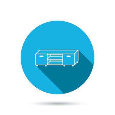 TV masa standı simgesi. Televizyon mobilya işareti.