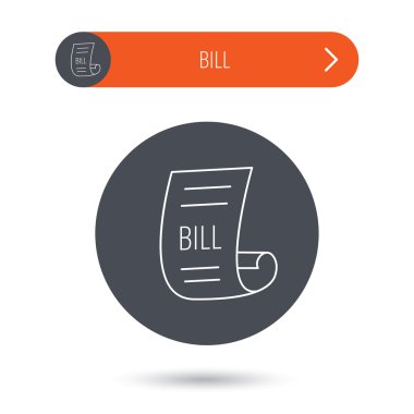 Bill simgesi. Belge işareti ödemek.