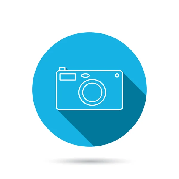 Icono de cámara fotográfica. Señal de equipo de fotógrafo . — Vector de stock