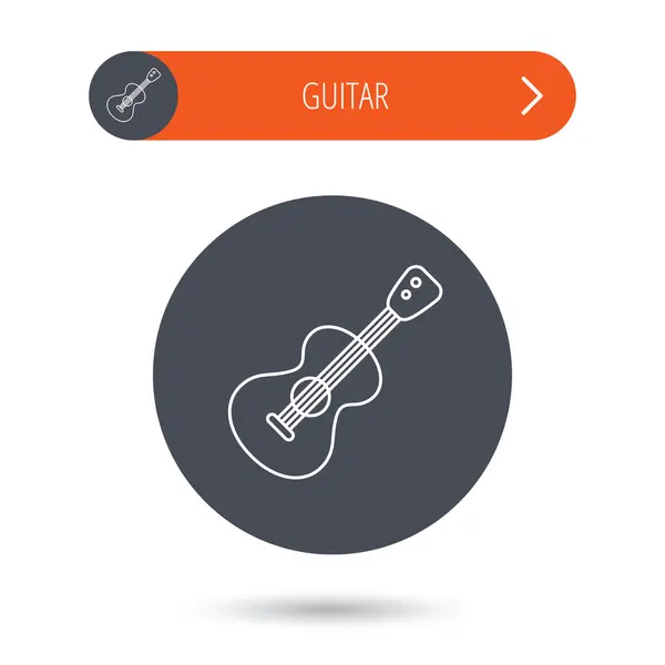 Gitarren-Ikone. Musikinstrumentenschild. — Stockvektor