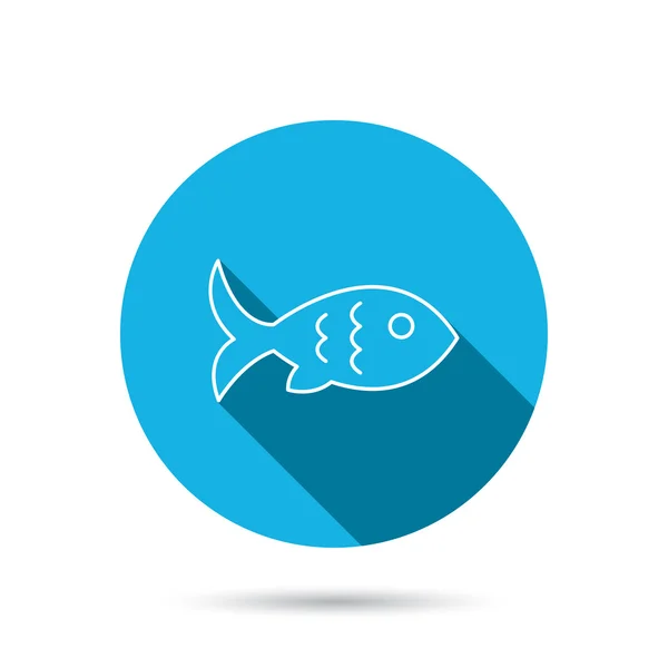 Icône poisson. Panneau de fruits de mer. Symbole alimentaire végétarien . — Image vectorielle