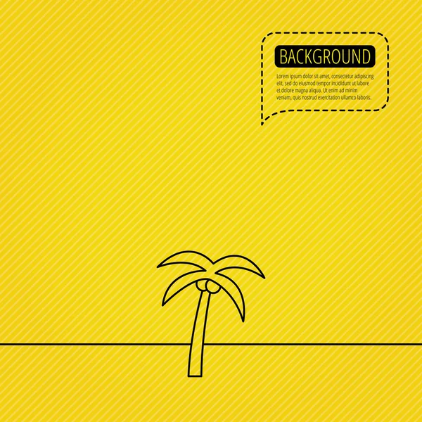 Pictograma palmierului. Simbolul călătoriei sau vacanței . — Vector de stoc
