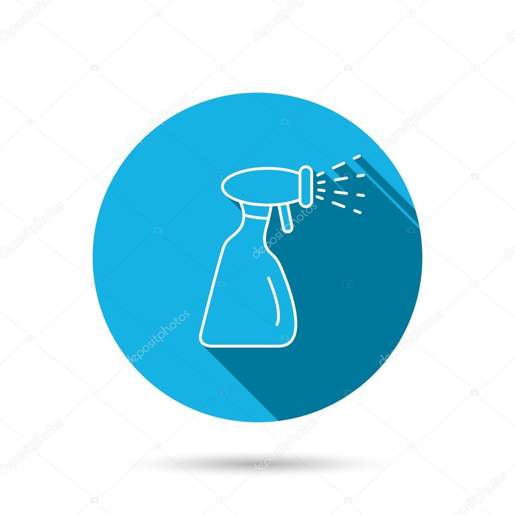 Cleaning spray bottle icon. Washing tool sign.