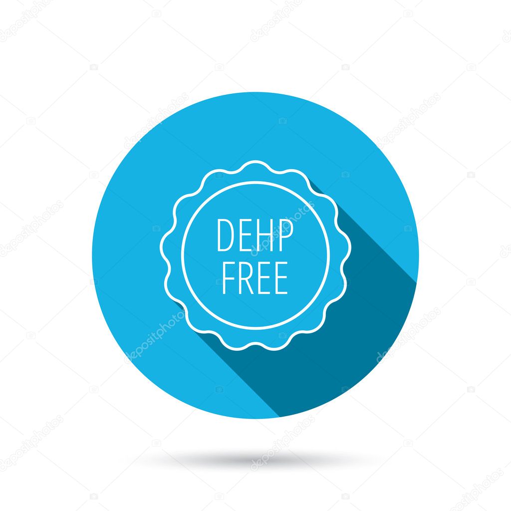 DEHP free icon. Non-toxic plastic sign.