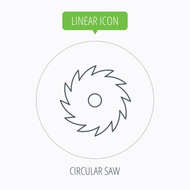 Daire testere simgesi. Kesme disk işareti.