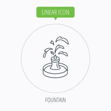 Çeşme simgesi. Park işaret içinde su.